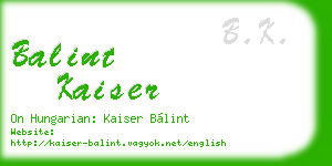 balint kaiser business card
